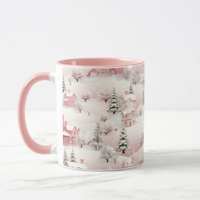 Mug Scène rose de Noël (Gauche)