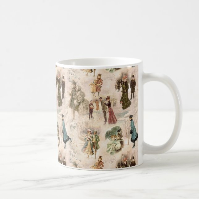 Mug Scènes vintages d'hiver (Droite)