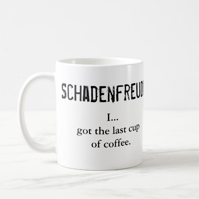 Mug Schadenfreude contre Glückschmerz (Gauche)