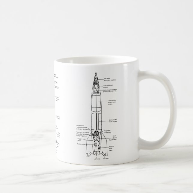 Mug Schéma de l'ogive allemande V2 (Droite)