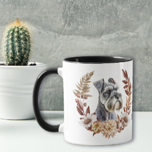 Mug Schnauzer Chien couronne d'automne
