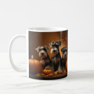 Mug Schnauzer Chiot Automne Citrouille de plaisir