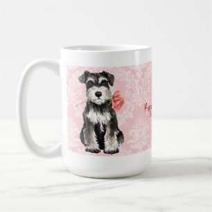 Mug Schnauzer de rose de Valentine mini