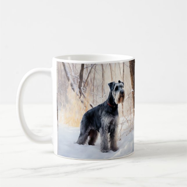 Mug Schnauzer Laisser neiger Noël (Gauche)