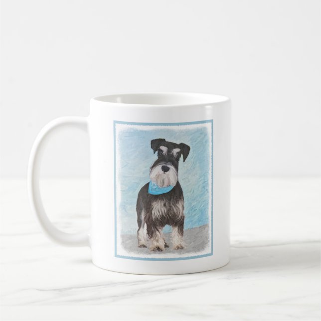 Mug Schnauzer (Miniature) Peinture - Chien original mi (Gauche)