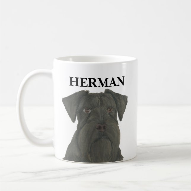Mug Schnauzer noir personnalisé (Gauche)