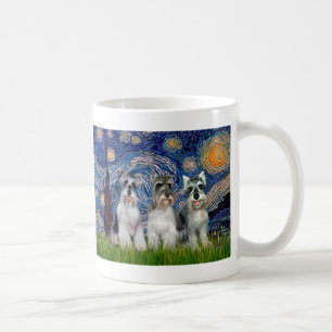 Mug Schnauzers (trois) - Nuit étoilée