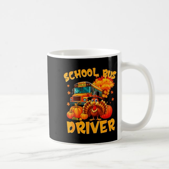 Mug School Bus Driver Turkey Thanksgiving Gift  (Droite)
