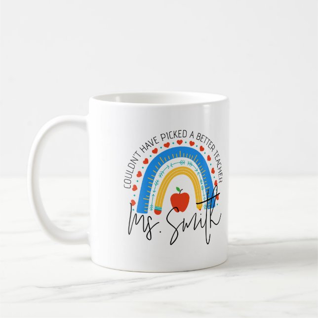 Mug School Supplies Rainbow Apple Teacher Appreciation (Gauche)
