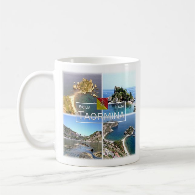 Mug SCL017 TAORMINA Isola Bella, Mosaïque, Sicile, (Gauche)