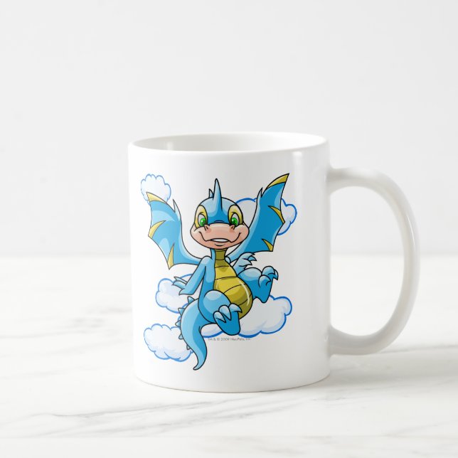 Mug Scorchio bleu avec sa tête dans les nuages (Droite)