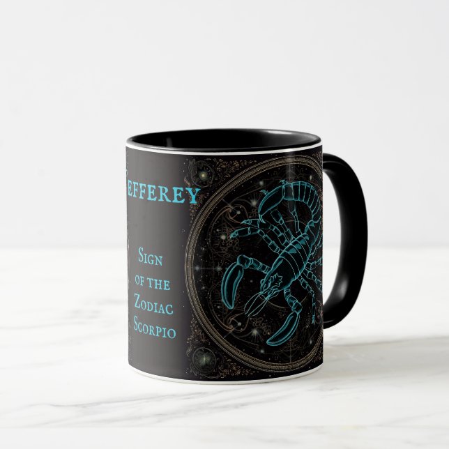 Mug Scorpio Anniversaire Cadeau Ajouter un nom Café no (Devant droit)