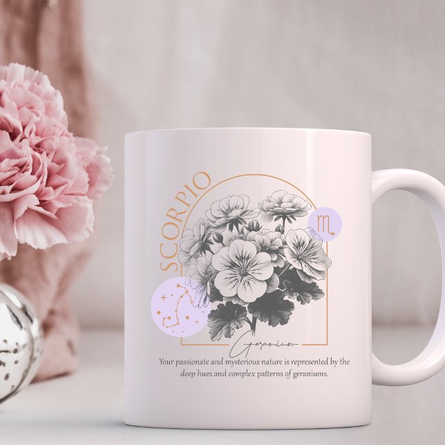 Mug Scorpio zodiac fleur de naissance mois anniversair (scorpio mug)