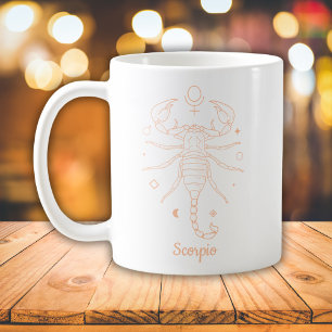 Mug Scorpion Ligne Artistique Blanc Pêche