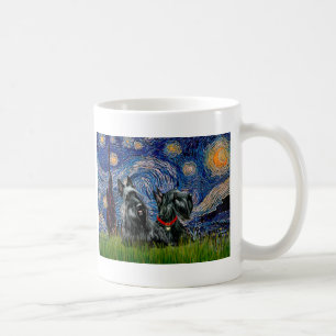Mug Scottish Terrier (deux noir) - Starry Night