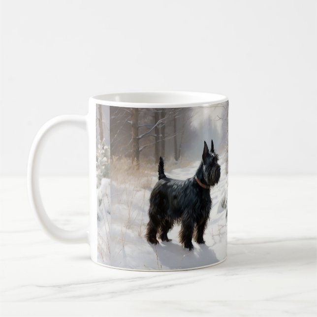Mug Scottish Terrier Laisser Il Neige Noël (Gauche)