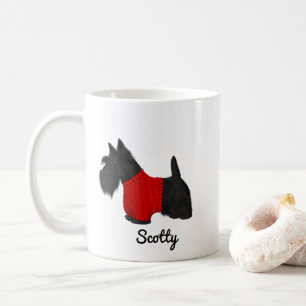Mug Scottish Terrier (Scotty Dog) en pull sur blanc