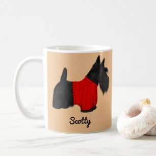 Mug Scottish Terrier (Scotty Dog) en Red Sweater