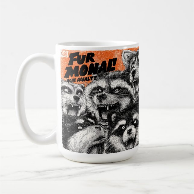 Mug Screaming Faces in Black and White Zine Art (Gauche)