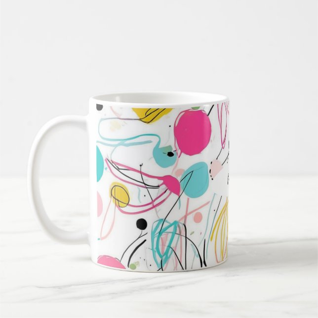 Mug Scribbles et formes embrouillées (Gauche)