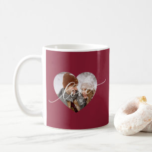 Mug Script de cœur rouge photo d'amour