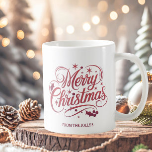 Mug Script de Noël moderne personnalisé