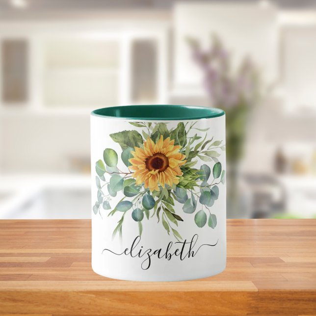 Mug Script de nom de la végétation de tournesol eucaly (Créateur téléchargé)