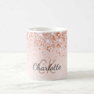 Mug script de nom or rose