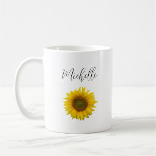 Mug Script élégant simple tournesol