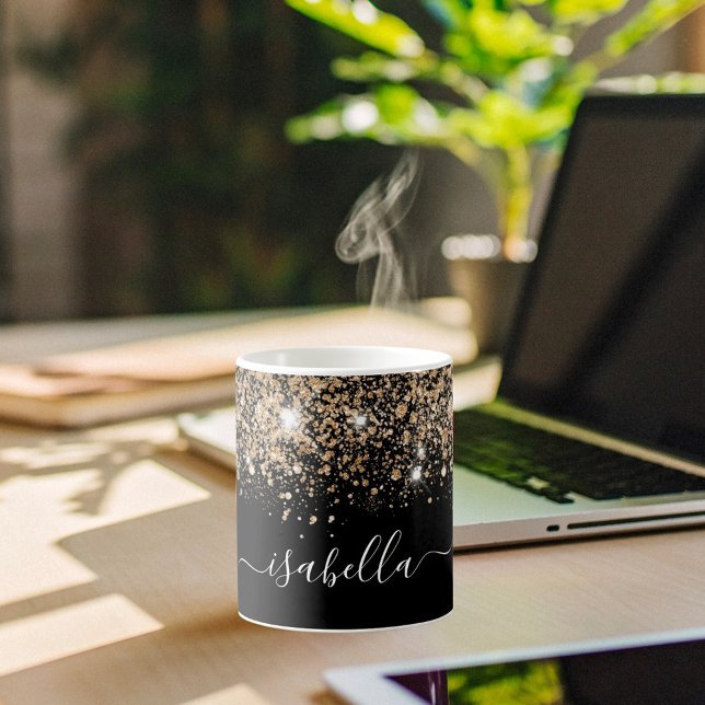 Mug Script glam de nom de parties scintillant en or no (Créateur téléchargé)