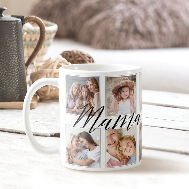Mug Script Mama moderne | Collage photo pour petits en (Créateur téléchargé)