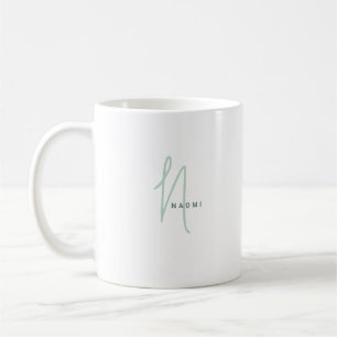 Mug Script Minimaliste   Monogramme personnalisé et no