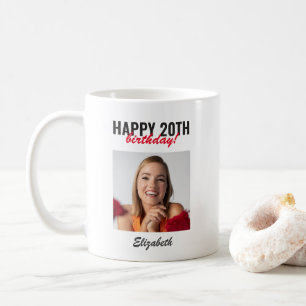 Mug Script moderne Joyeux anniversaire personnalisé ca