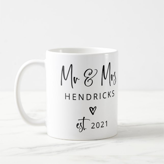 Mug Script moderne | M. et Mme Mariage Fondée (Gauche)