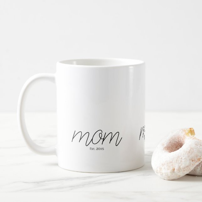 Mug Script noir a établi maman (Avec donut)