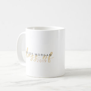 Mug Script Whimsical Or   Carte de nom de diplôme