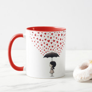 Mug se doucher de coeur d'amour