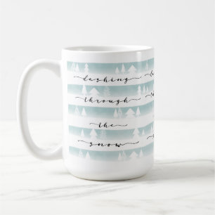 Mug Se précipiter par les rayures de forêt d'aquarelle