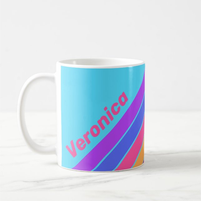 Mug Sea Glass Stripes with Name (Gauche)