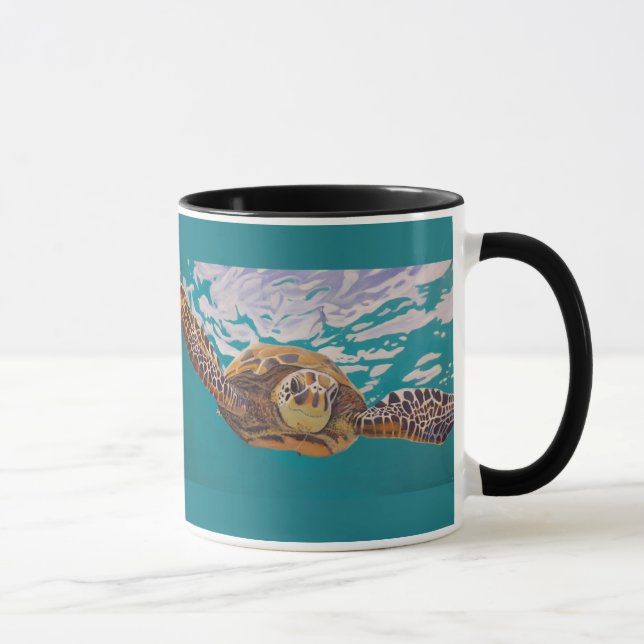 Mug Sea turtle swimming in turquoise water (Droite)
