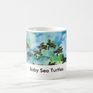 Mug sea_turtles_painting, tortues de mer de bébé