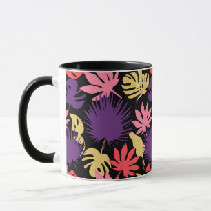 Mug Seamless tropical leaves pattern