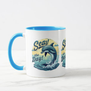Mug Seas Day Retro Dolphin Océan esthétique