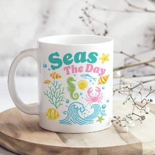 Mug "Seas the Day" Boho Colorful Coastal