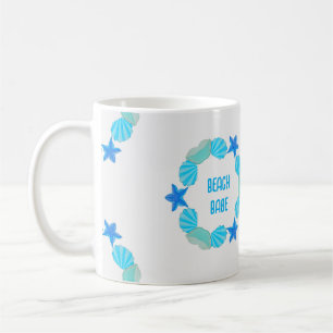 Mug Seashell cercles plage bébé ou nom personnalisé