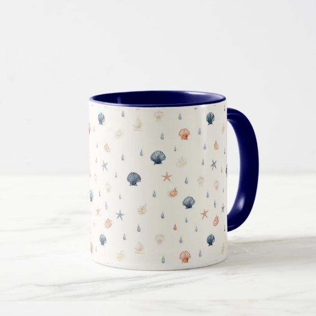 Mug Seashell Starfish Motif sans fil (Devant droit)