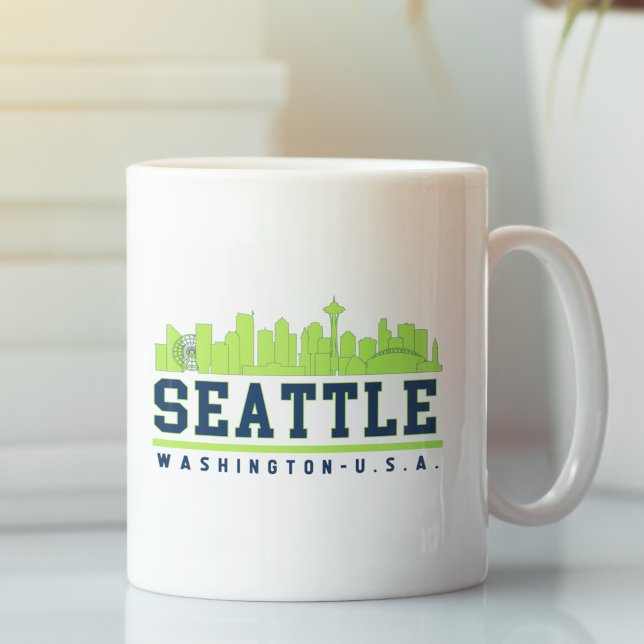 Mug Seattle Washington Beautiful Skyline City (Créateur téléchargé)
