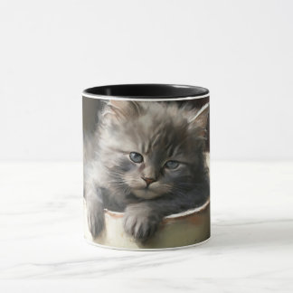 Mug Seau Plein De Joie Sweet Grey Kitten