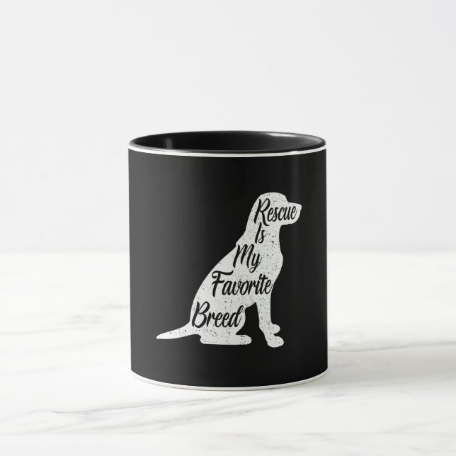 Mug Secourir Chien race préférée Silhouette (Centre)