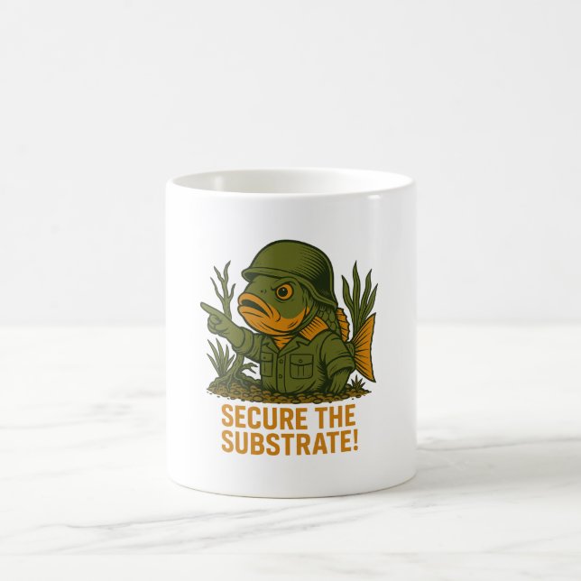 Mug Sécuriser le substrat - Drôle poisson militaire Ci (Centre)